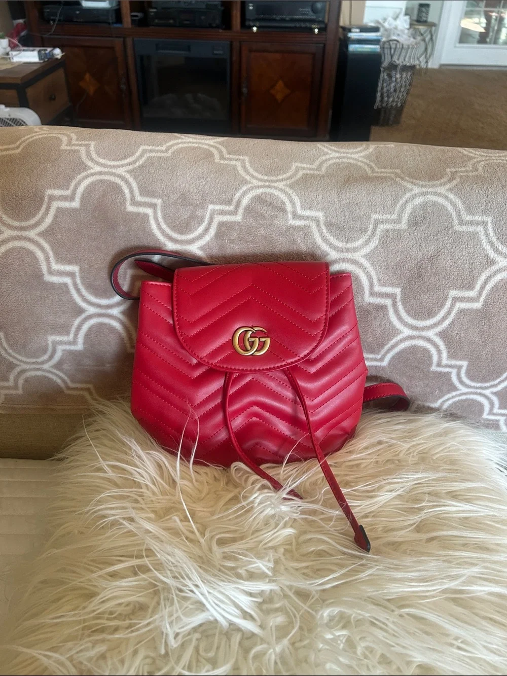 Designer inspired mini quilted backpack